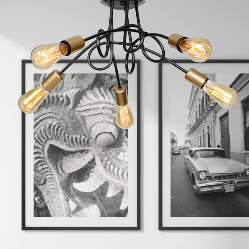 Plafonnier Kingswinford Noir / Laiton 2 Plafonnier Kingswinford Noir / Laiton – Image 2