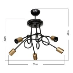 Plafonnier Kingswinford Noir / Laiton 7 Plafonnier Kingswinford Noir / Laiton -Lumea Boutique 7c79c2f083a5405d9b2fdbda86af8824