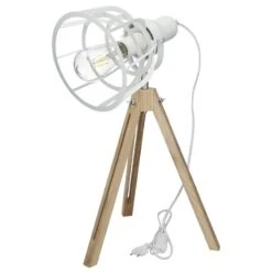 Lampe De Table Ø 20 Cm E27 Douille Blanc