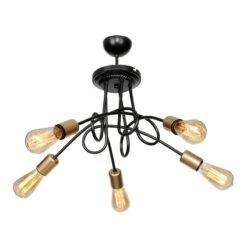 Plafonnier Kingswinford Noir / Laiton